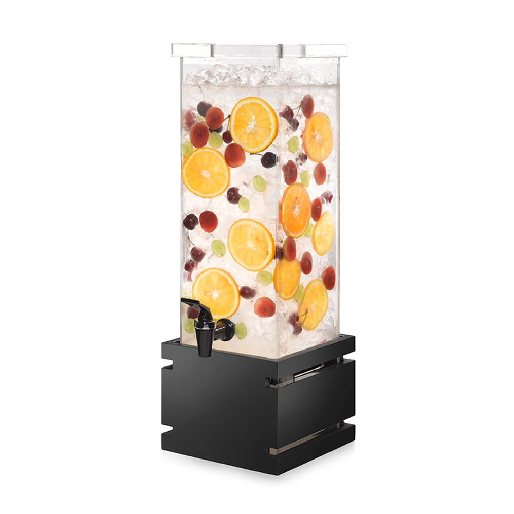 Rosseto 2 gal Beverage Dispenser w/ Ice Basket - Plastic Container, Black Base (LD121)