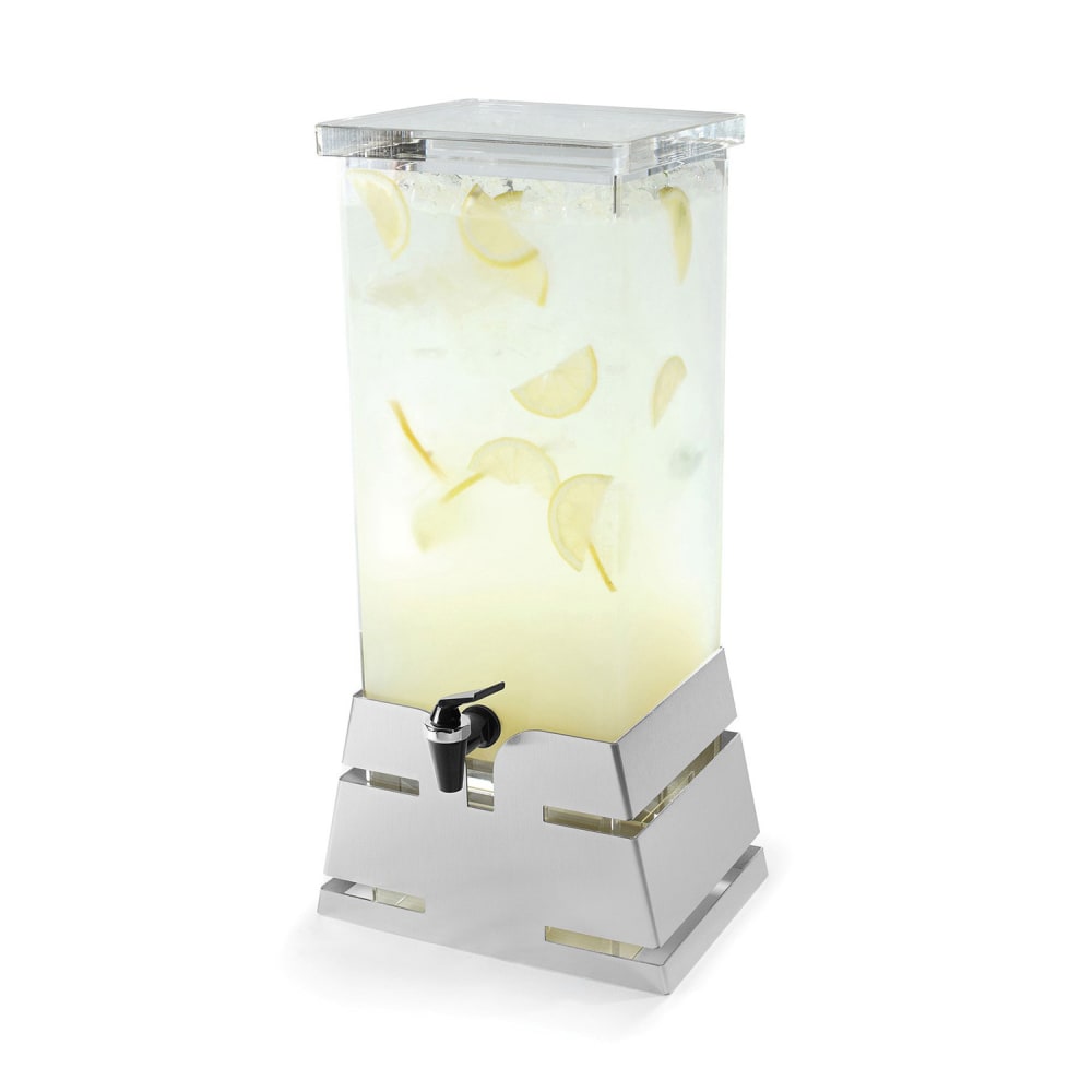 Rosseto 4 gal Beverage Dispenser w/ Ice Basket - Plastic Container, Stainless Base (LD139)