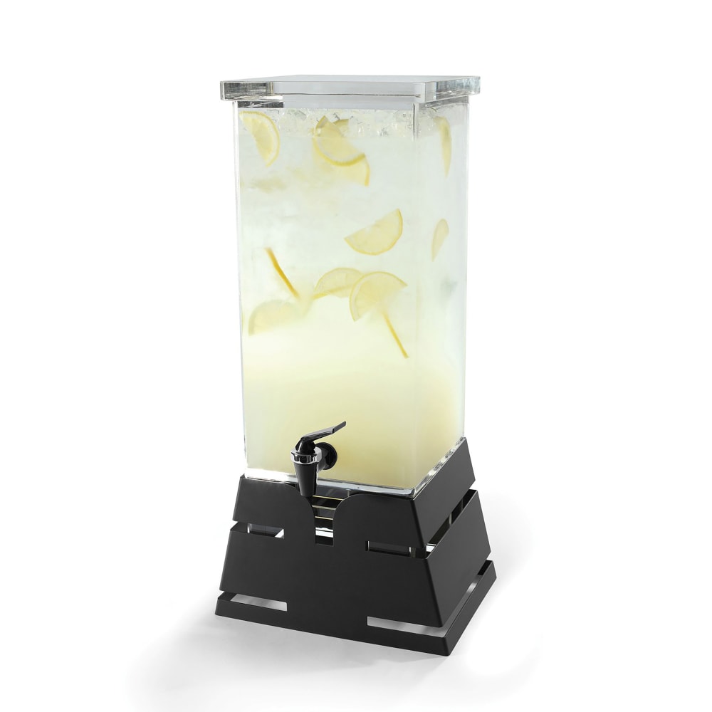Rosseto 4 gal Beverage Dispenser w/ Ice Basket - Plastic Container, Black Base (LD140)