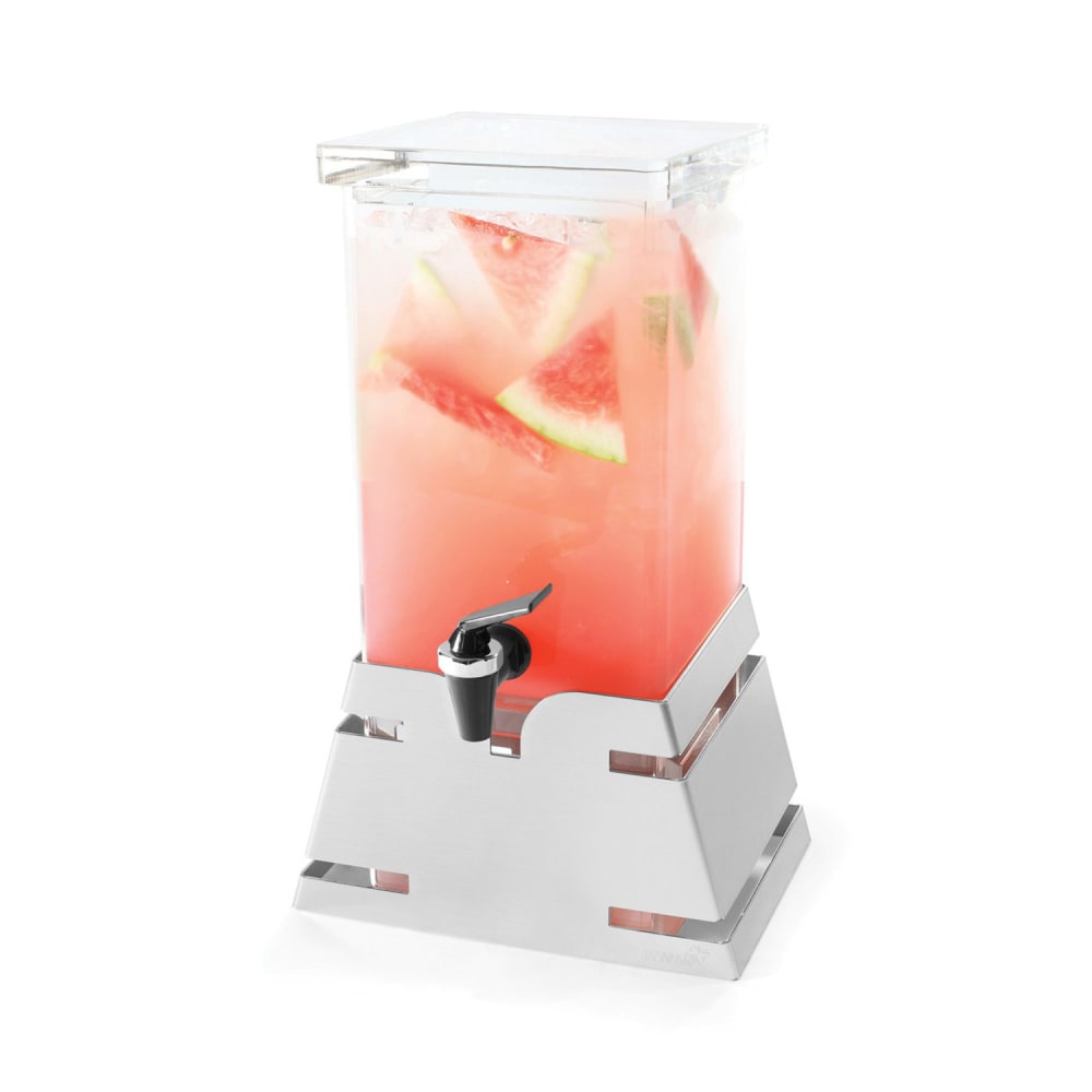 Rosseto 1 gal Beverage Dispenser w/ Ice Basket - Plastic Container, Stainless Base (LD141)
