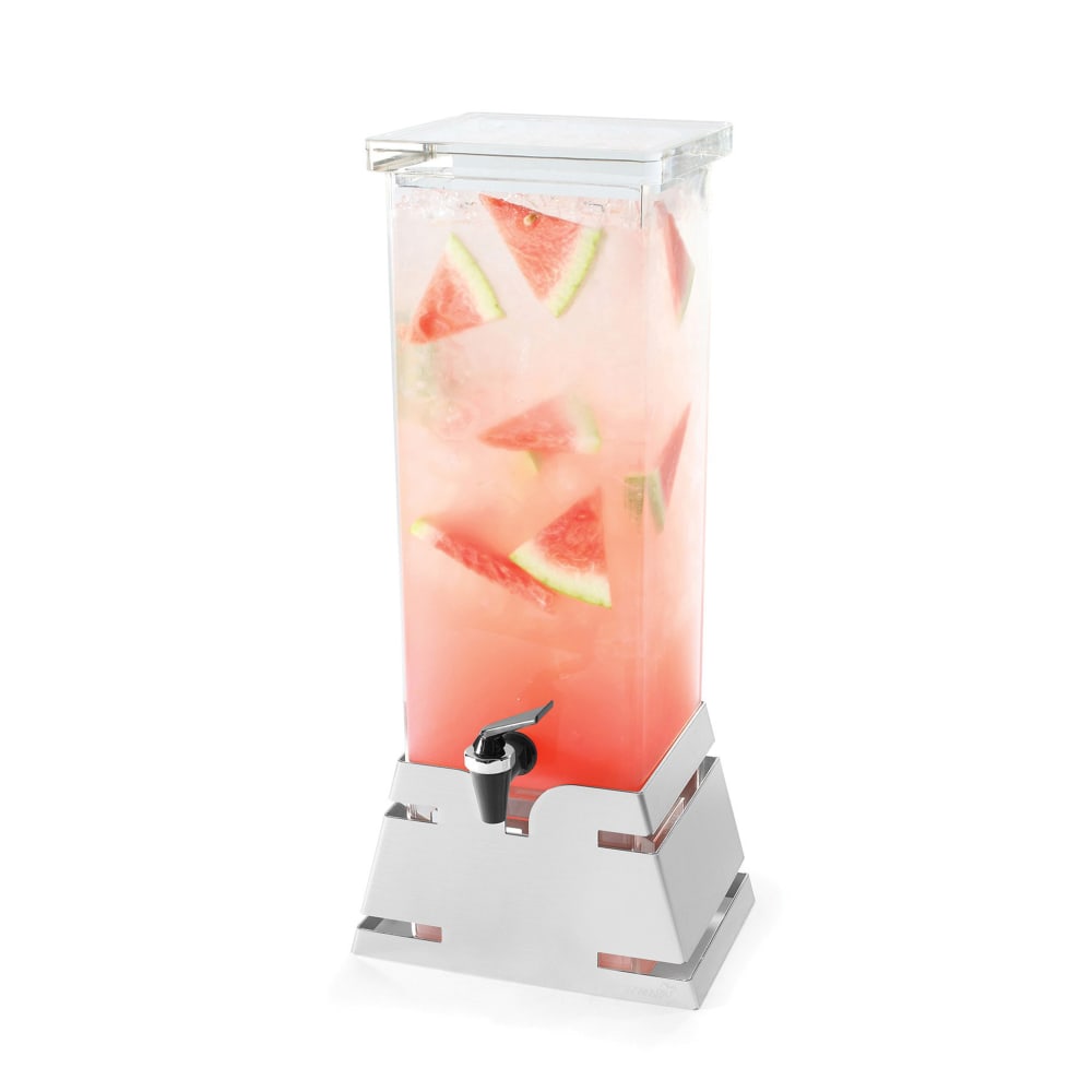 Rosseto 2 gal Beverage Dispenser w/ Ice Basket - Plastic Container, Stainless Base (LD143)