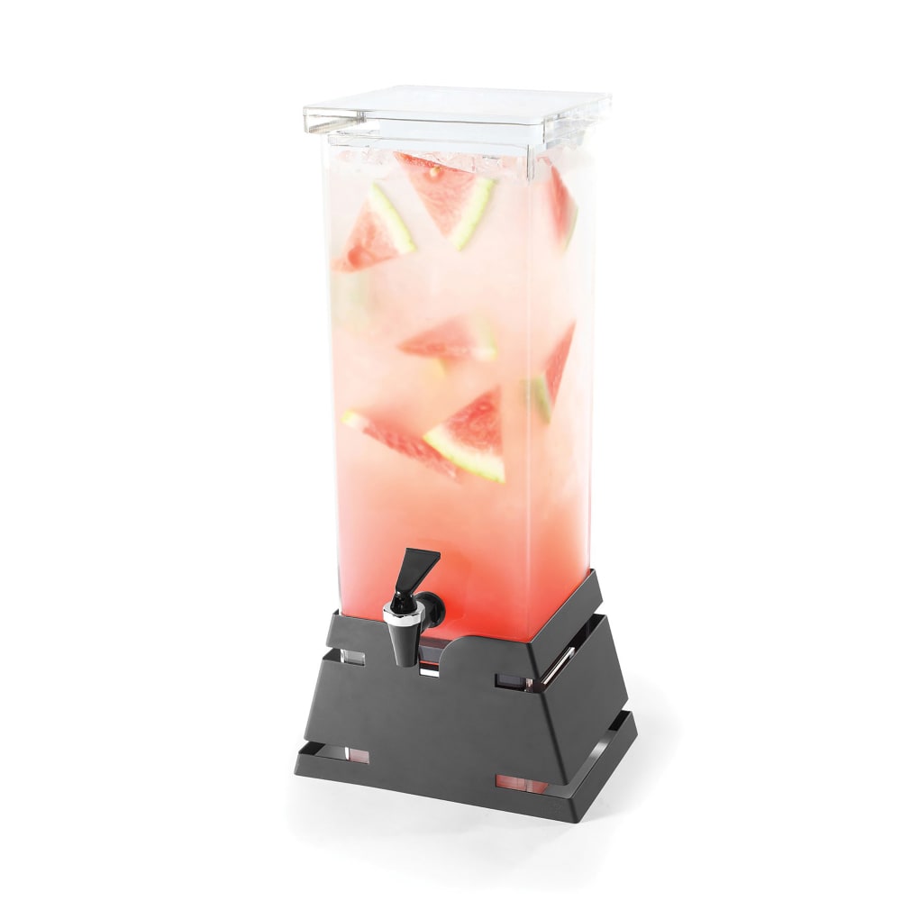 Rosseto 2 gal Beverage Dispenser w/ Ice Basket - Plastic Container, Black Base (LD144)