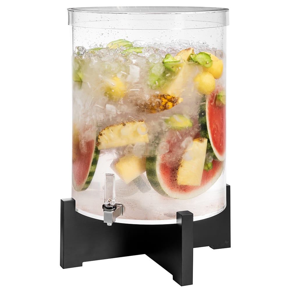 Rosseto 14 gal Beverage Dispenser - Plastic Container, Black Bamboo Base (LD189)