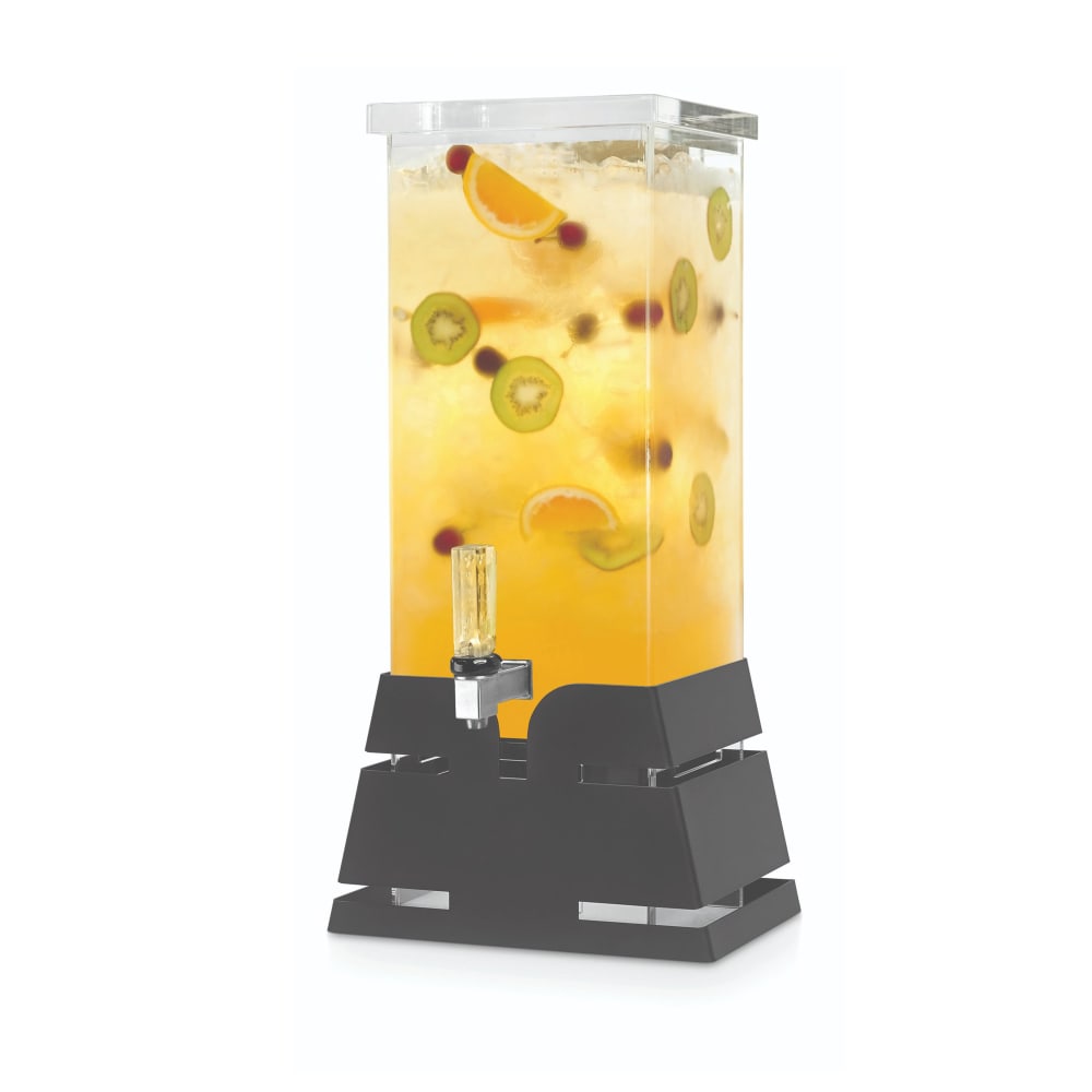 Rosseto 3 gal Beverage Dispenser w/ Ice Basket - Plastic Container, Black Base (LD197)