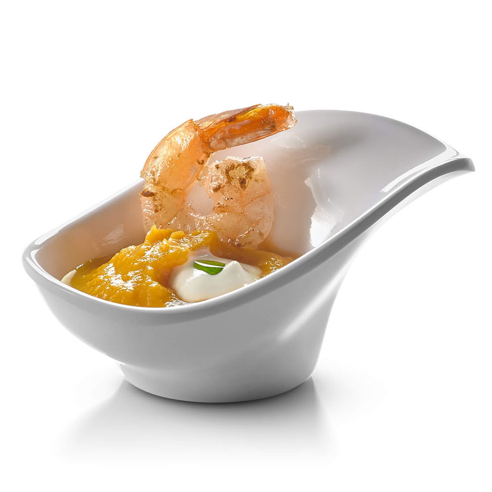 Rosseto 2 oz Leaf Shaped Melamine Bowl, White (MEL004)