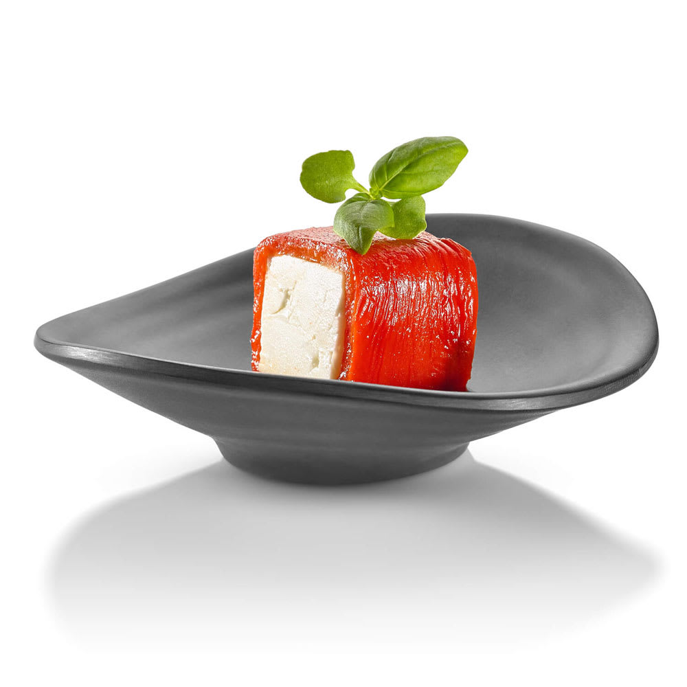 Rosseto 2 oz Oval Melamine Bowl, Rustic Black (MEL007)