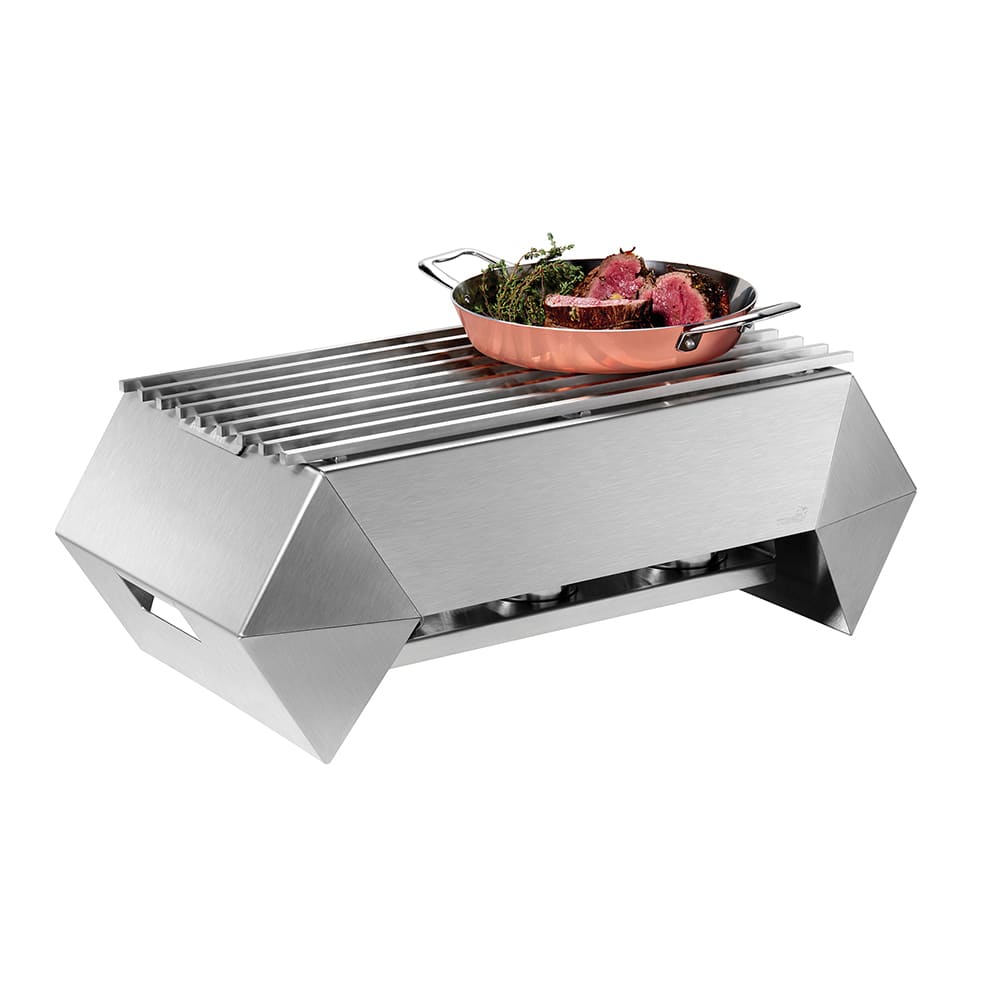 Rosseto Rectangular Warmer w/ (1) Burner - 28" x 16 5/8", Brushed Stainless (SK044)
