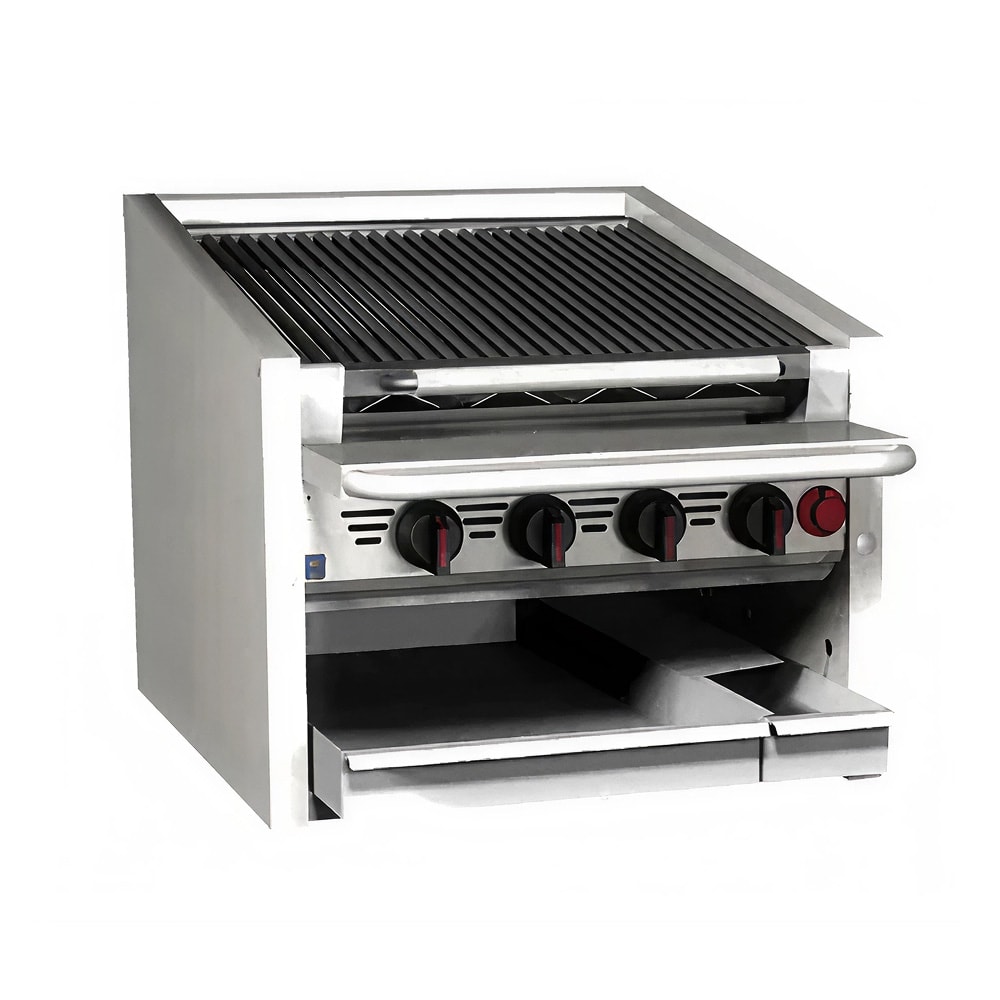 Magikitch'n CM-RMB-624CR 24" Gas Charbroiler w/ Round Rod Top Grates, Liquid Propane