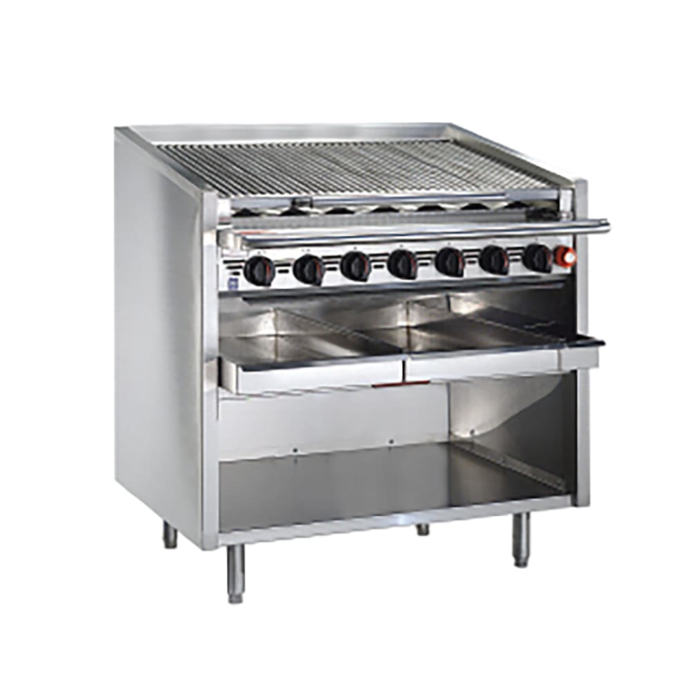Magikitch'n FM-RMB-648 48" Gas Charbroiler w/ Floating Steel Grates - Manual Controls, Liquid Propane