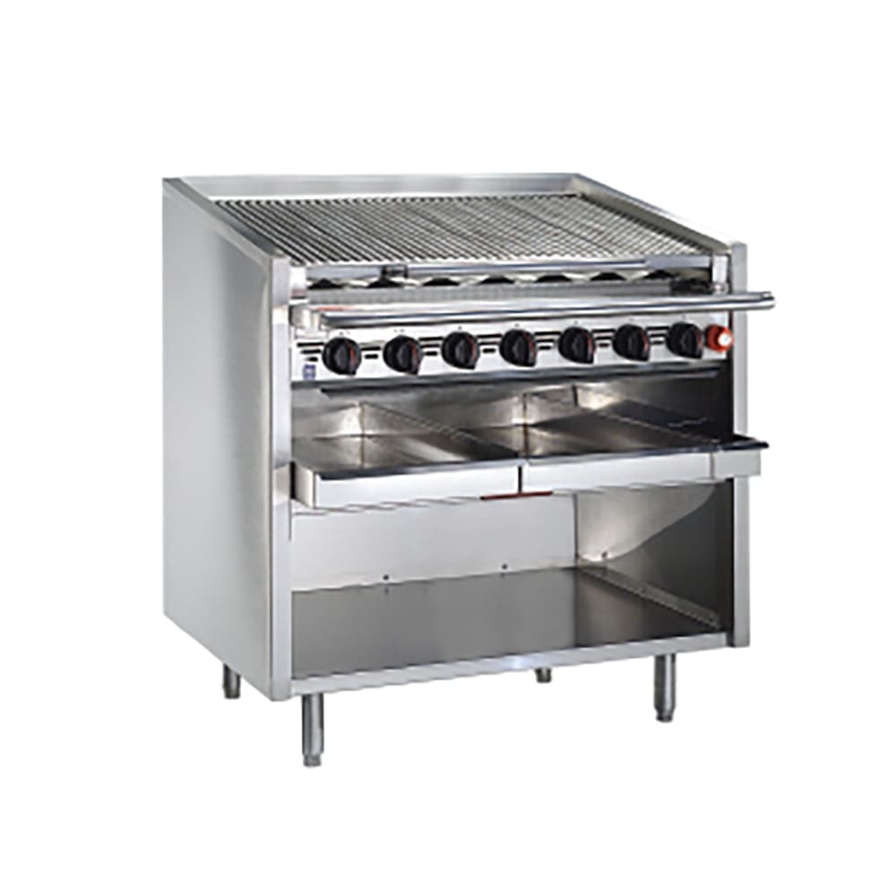 Magikitch'n FM-RMB-648 48" Gas Charbroiler w/ Floating Steel Grates - Manual Controls