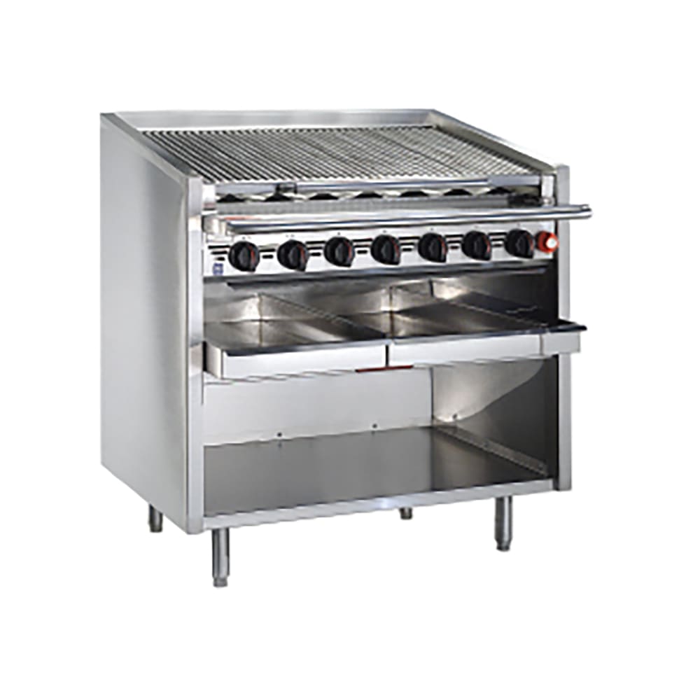 Magikitch'n FM-RMB-660 60" Floor Model Stainless Radiant Charbroiler w/ EZ Tilt, Natural Gas