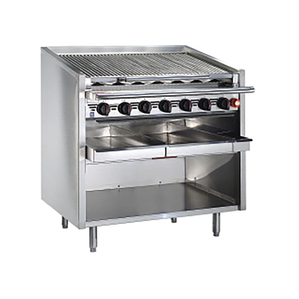 Magikitch'n FM-RMB-672 72" Gas Charbroiler w/ Round Rod Top Grates, Natural Gas