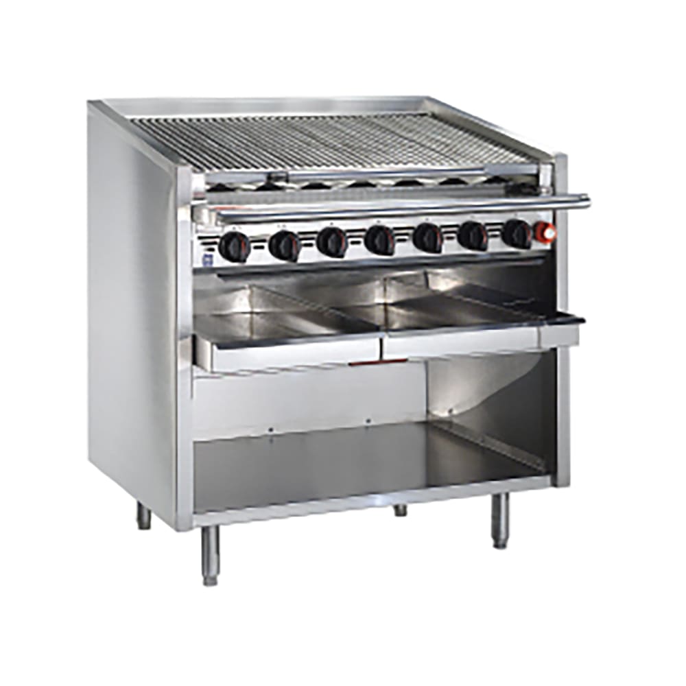 Magikitch'n FM-SMB-636 36" Gas Charbroiler w/ Round Rod Top Grates, Natural Gas