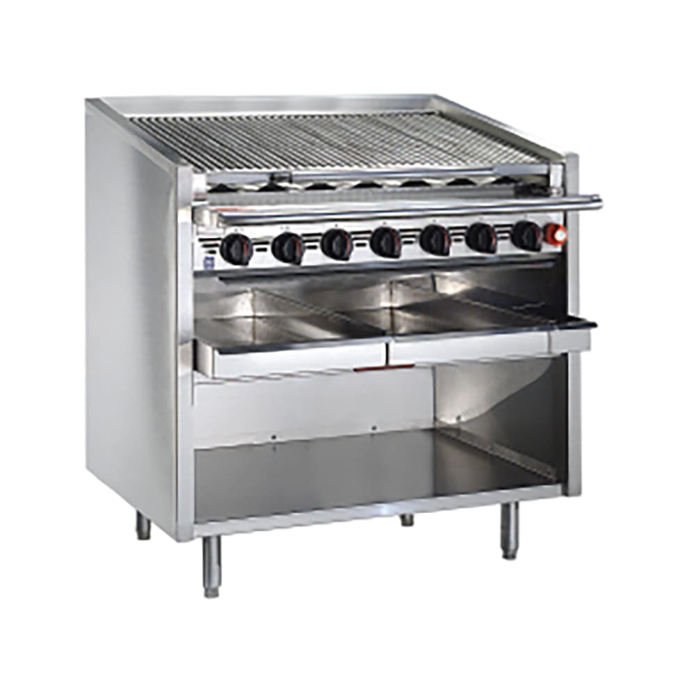 Magikitch'n FM-SMB-648 48" Gas Charbroiler w/ Round Rod Top Grates, Natural Gas