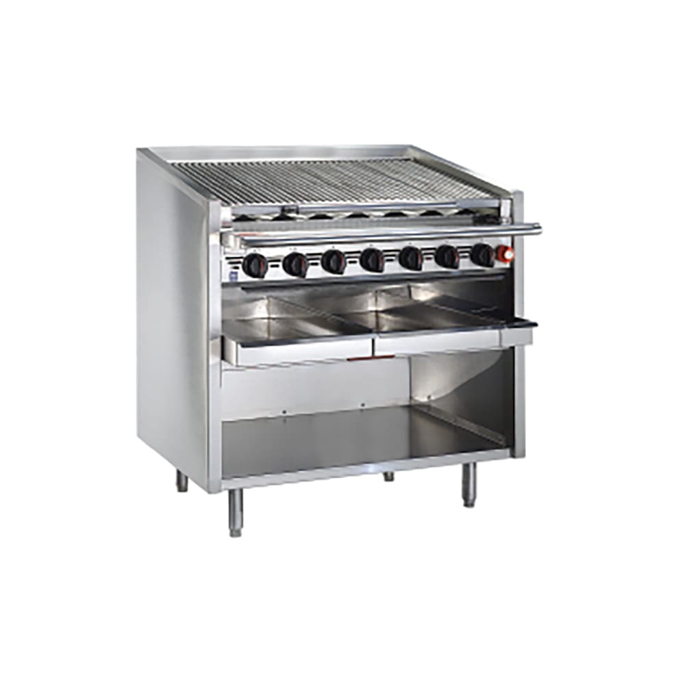 Magikitch'n FM-SMB-672 72" Gas Charbroiler w/ Round Rod Top Grates, Liquid Propane