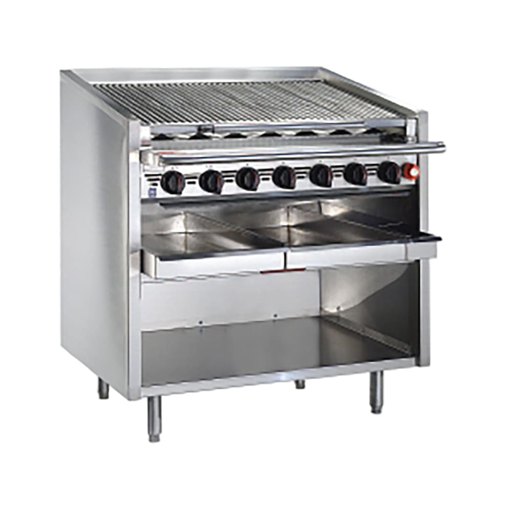 Magikitch'n FM-SMB-672 72" Gas Charbroiler w/ Round Rod Top Grates, Natural Gas
