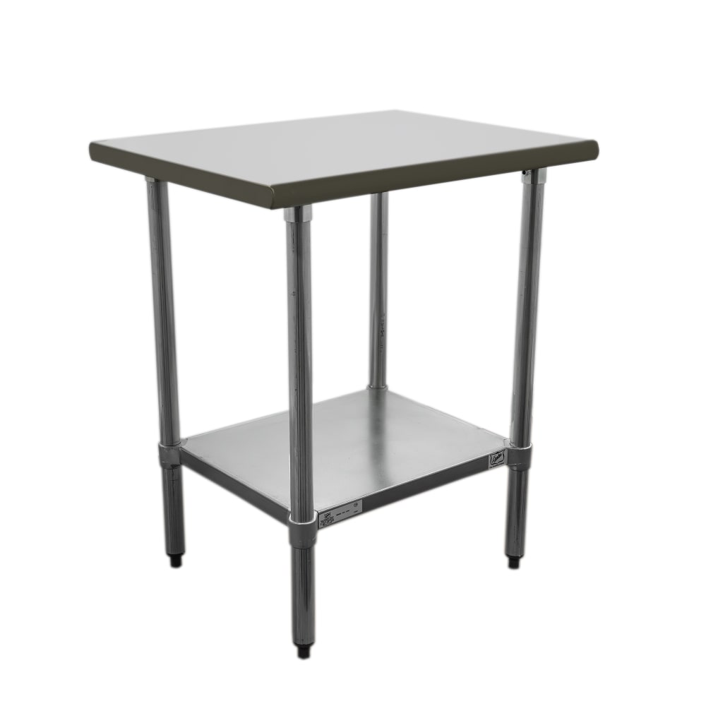 Duke 314-2430-2R 30" 14 ga Work Table w/ Undershelf & 300 Series Stainless Top, 1 1/8" Backsplash
