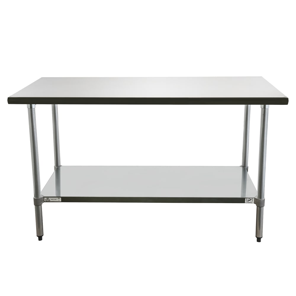 Duke 314-2460-2R 60" 14 ga Work Table w/ Undershelf & 300 Series Stainless Top, 1 1/8" Backsplash