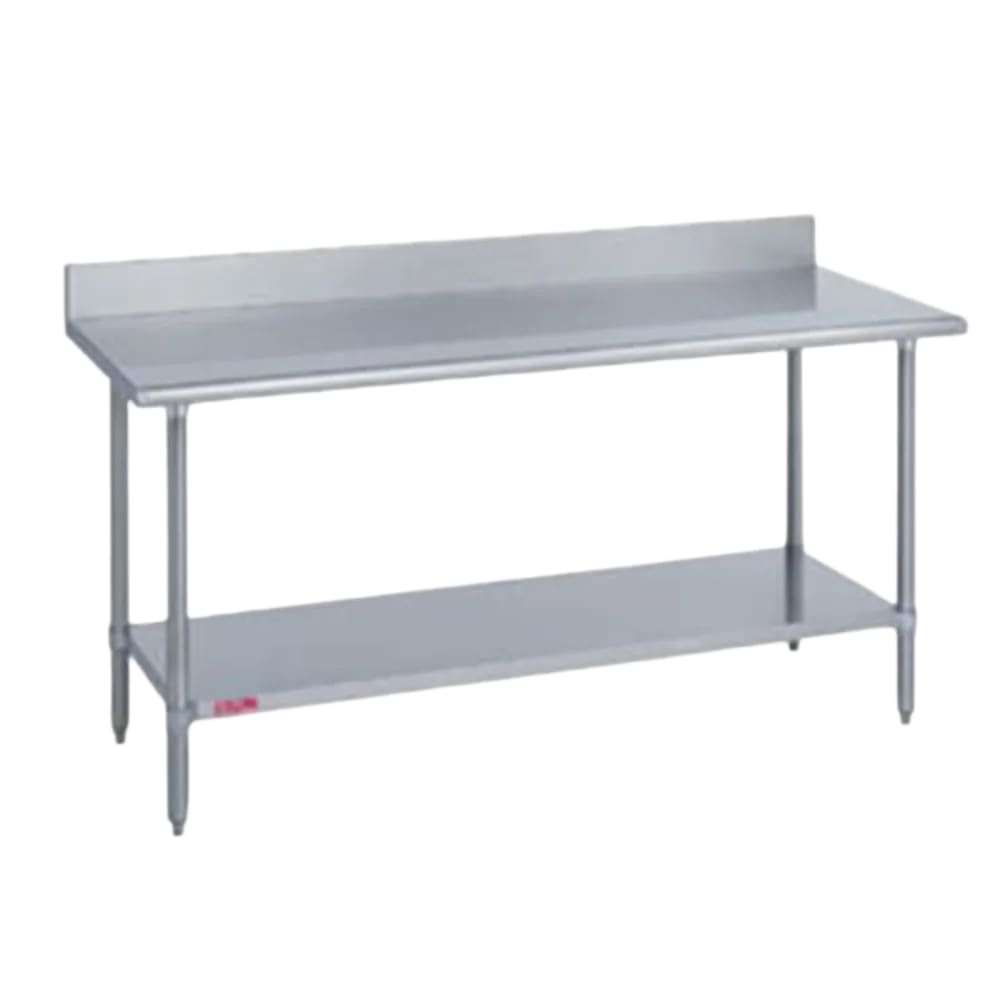 Duke 316-3048-5R 48" 16 ga Work Table w/ Undershelf & 300 Series Stainless Top, 4 3/5" Backsplash