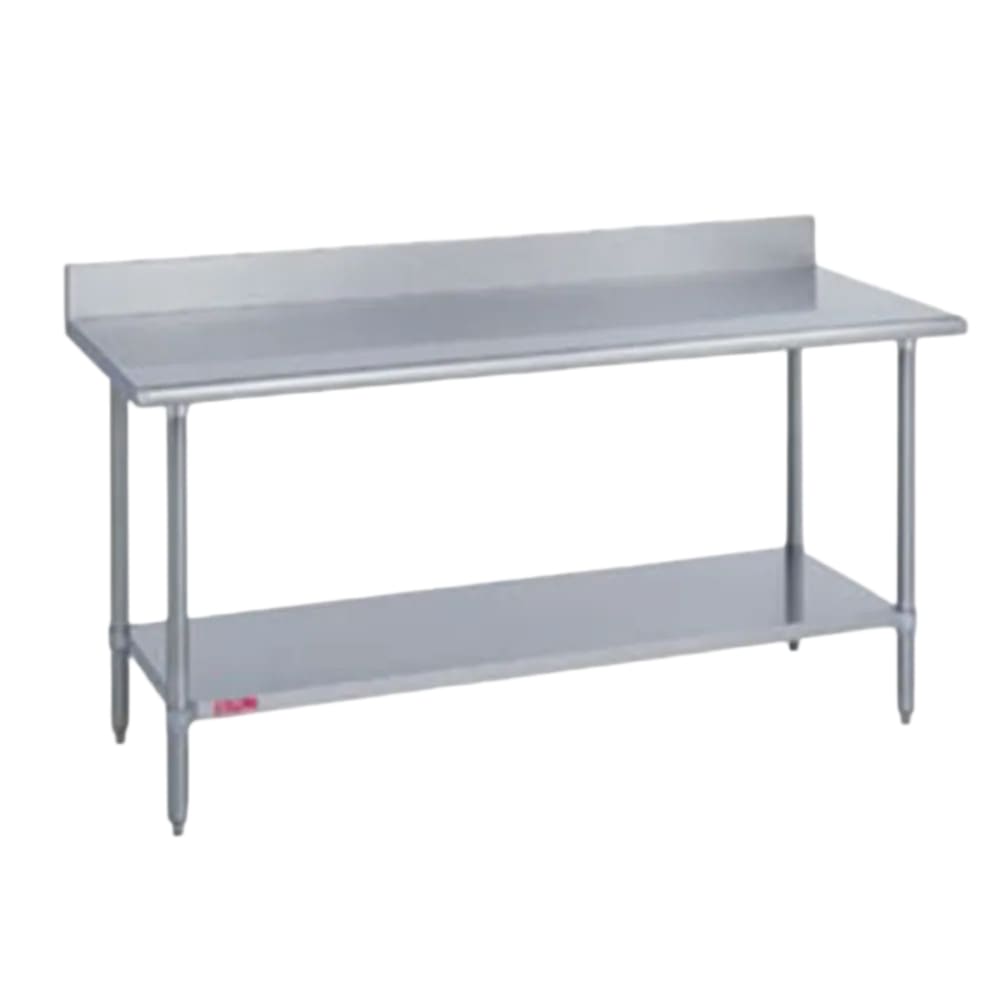 Duke 316S-2436-5R 36" 16 ga Work Table w/ Undershelf & 300 Series Stainless Top, 4 3/5" Backsplash