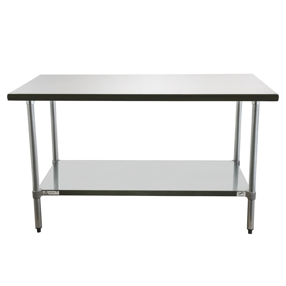 Duke 316S-2460-2R 60" 16 ga Work Table w/ Undershelf & 300 Series Stainless Top, 1 1/8" Backsplash