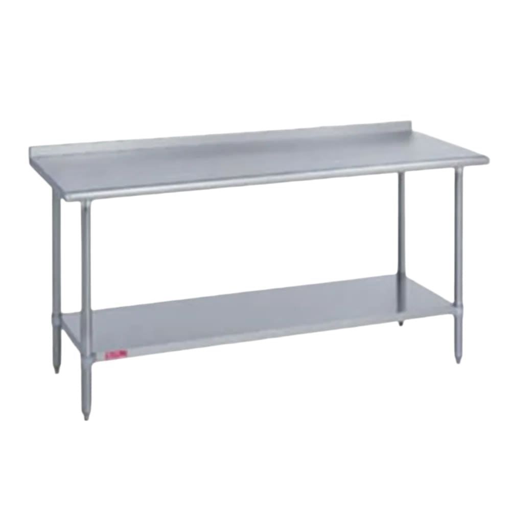 Duke 416-2448-2R 48" 16 ga Work Table w/ Undershelf & 400 Series Stainless Top, 1 1/8" Backsplash