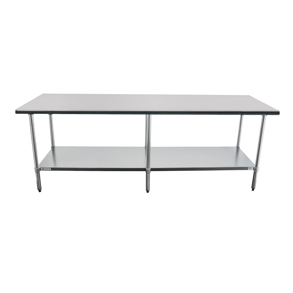 Duke 418-2496-2R 96" 18 ga Work Table w/ Undershelf & 400 Series Stainless Top, 1 1/8" Backsplash