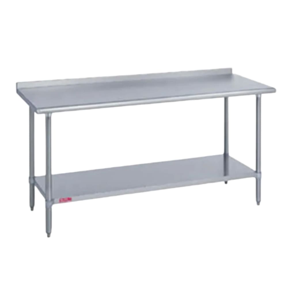 Duke 418-3024-2R 24" 18 ga Work Table w/ Undershelf & 400 Series Stainless Top, 1 1/8" Backsplash