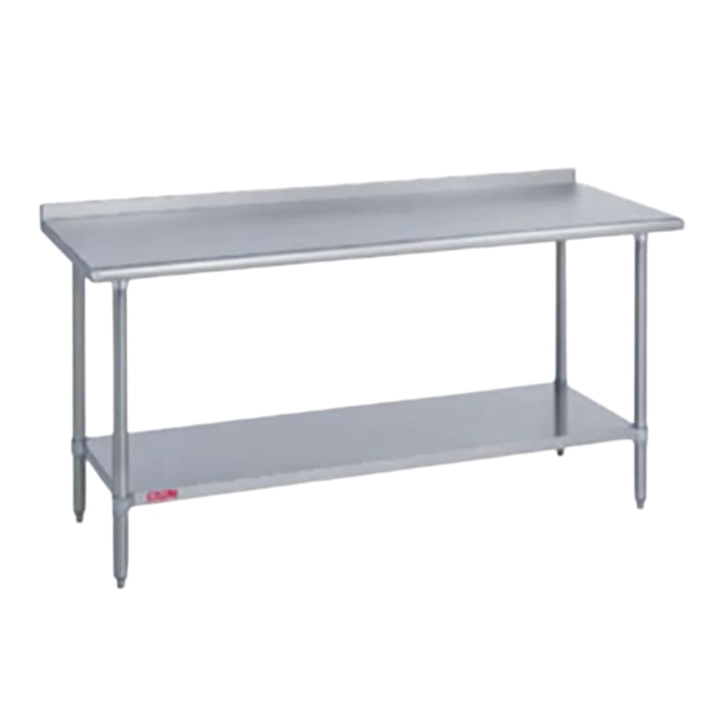 Duke 418-3048-2R 48" 18 ga Work Table w/ Undershelf & 400 Series Stainless Top, 1 1/8" Backsplash