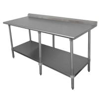 Duke 418-3096-2R 96" 18 ga Work Table w/ Undershelf & 400 Series Stainless Top, 1 1/8" Backsplash thumbnail 2