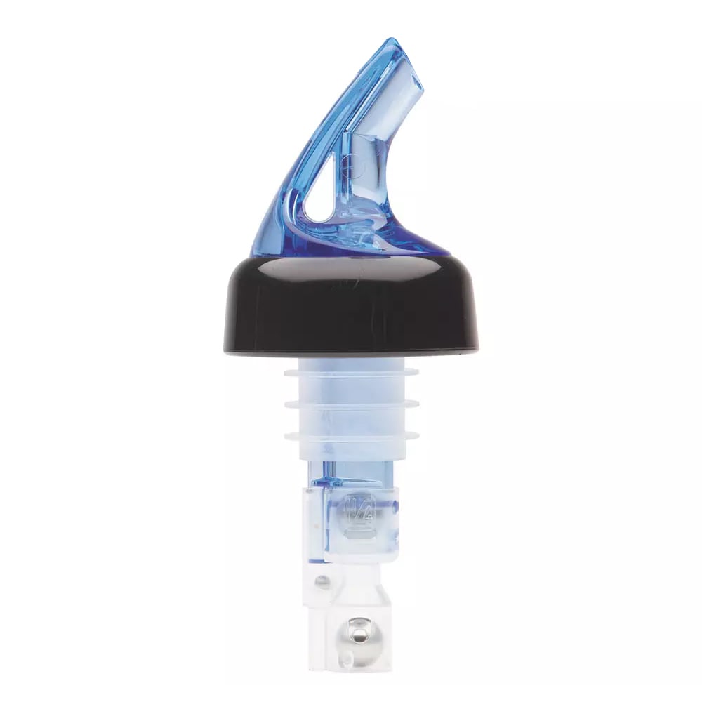 Bar Maid BMP-3100B 1 oz Measured Liquor Pourer, Blue w/ Black Collar