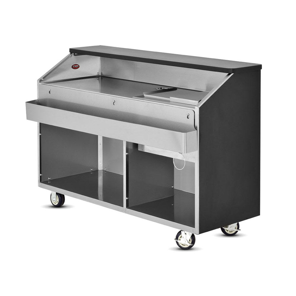 FWE BBC-5 L6 60"L Portable Bar w/ 60 lb Ice Bin, Pinnacle Walnut