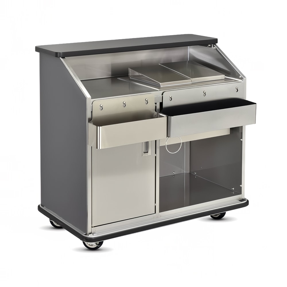 FWE CB-4 L3 48"L Conventional Portable Bar, Stainless Interior, Florence Walnut