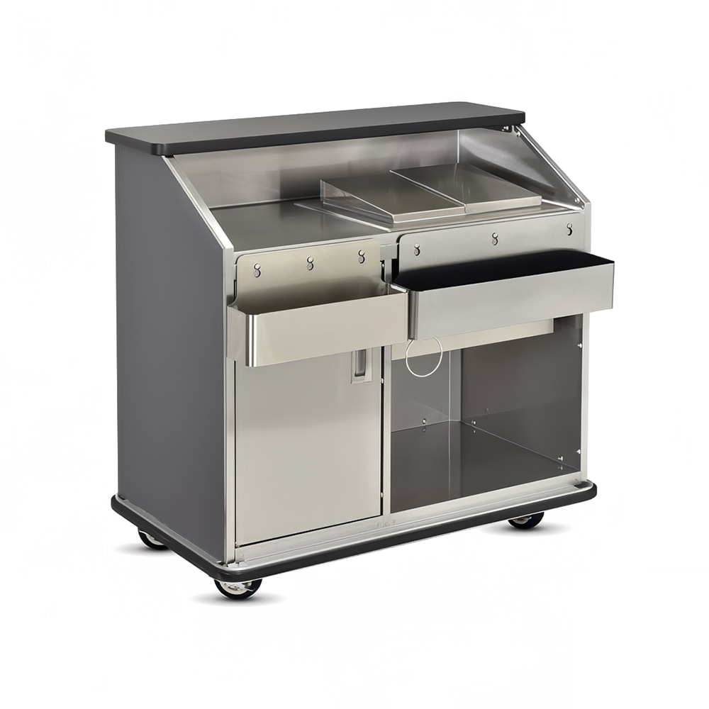 FWE CB-4 L4 48"L Conventional Portable Bar, Stainless Interior, Harvest Maple