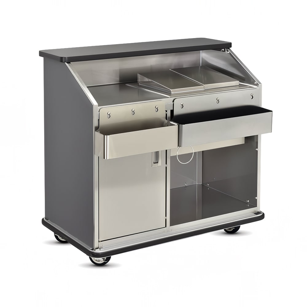 FWE CB-4 L7 48"L Conventional Portable Bar, Stainless Interior, Sterling Ash