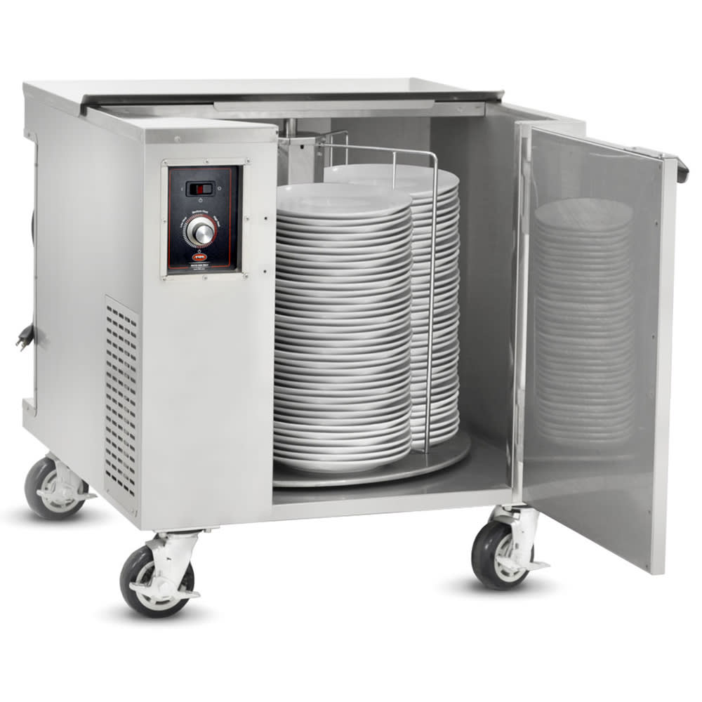FWE HDC-252-I Heated Dish Cart, Poker Chip Design, (252) 12" Plates, Stainless, 120v