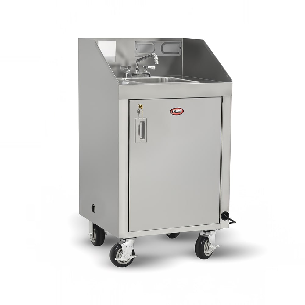 FWE HS-24 47 1/4"H Portable Sink w/ 6"D Bowl, Hot Water