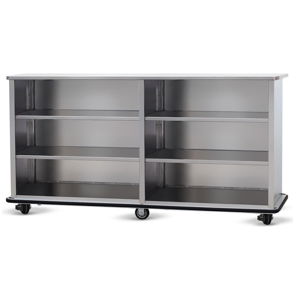 FWE SPSC-8 Back Bar, 24 3/4" x 45 1/2" x 92 1/4" L, Welded Steel Frame, Stainless Interior