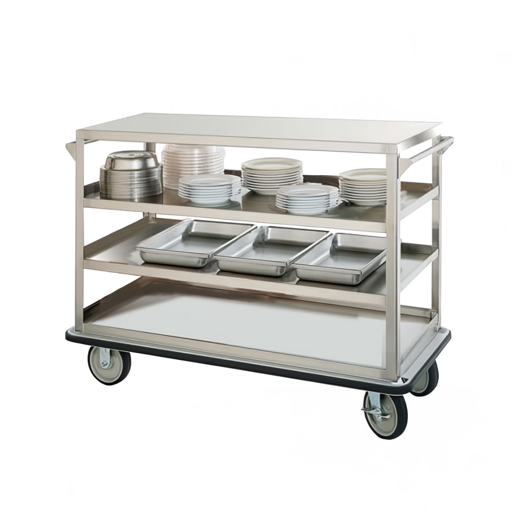FWE UCU-412-62 Queen Mary Cart - 4 Levels, 1600 lb. Capacity, Stainless, Raised Edges