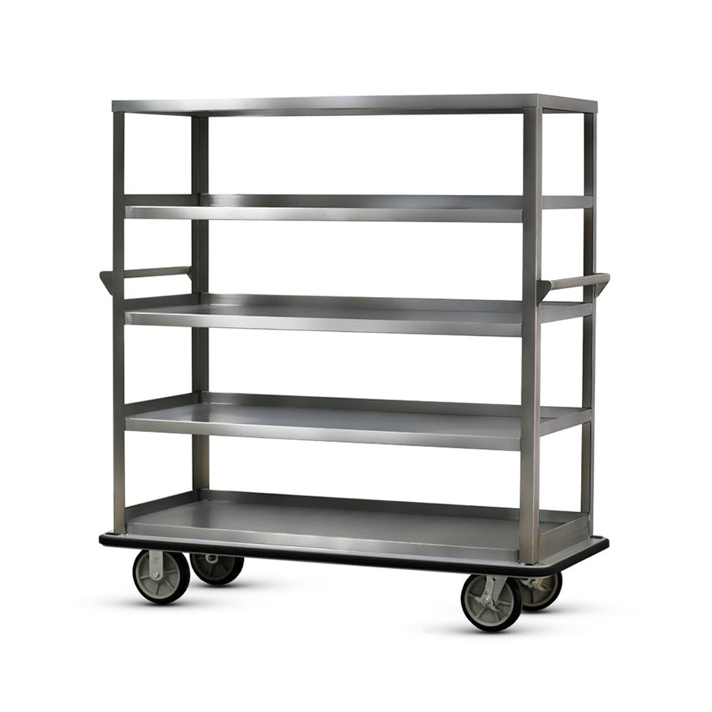 FWE UCU-509-62 Queen Mary Cart - 5 Levels, 1600 lb. Capacity, Stainless, Raised Edges