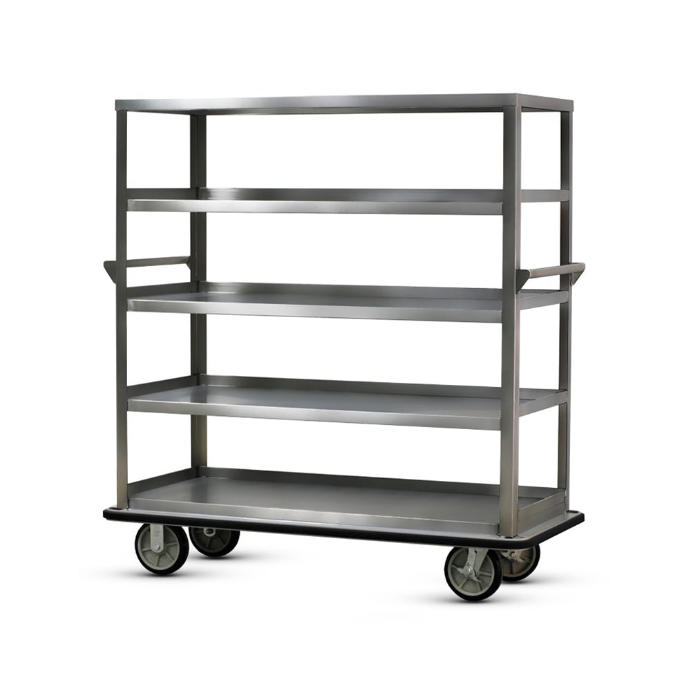 FWE UCU-512-62 Queen Mary Cart - 5 Levels, 1600 lb. Capacity, Stainless, Raised Edges