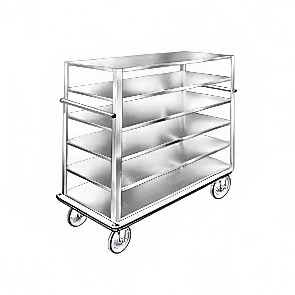 FWE UCU-60-609AL Queen Mary Cart - 6 Levels, 2000 lb. Capacity, Aluminum, Raised Edges