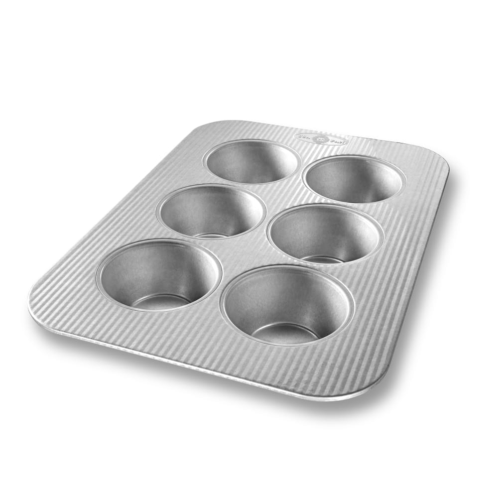 USA Pan 6 Section Pecan Roll/Muffin Pan - 11 1/8" x 15 3/4", Aluminized Steel (26500)