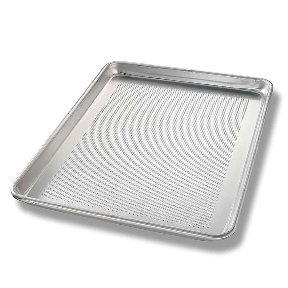 Chicago Metallic 1/2 Half Size Bun / Sheet Pan - 18" x 13" x 1", 18 gauge Aluminum, Perforated (40857)