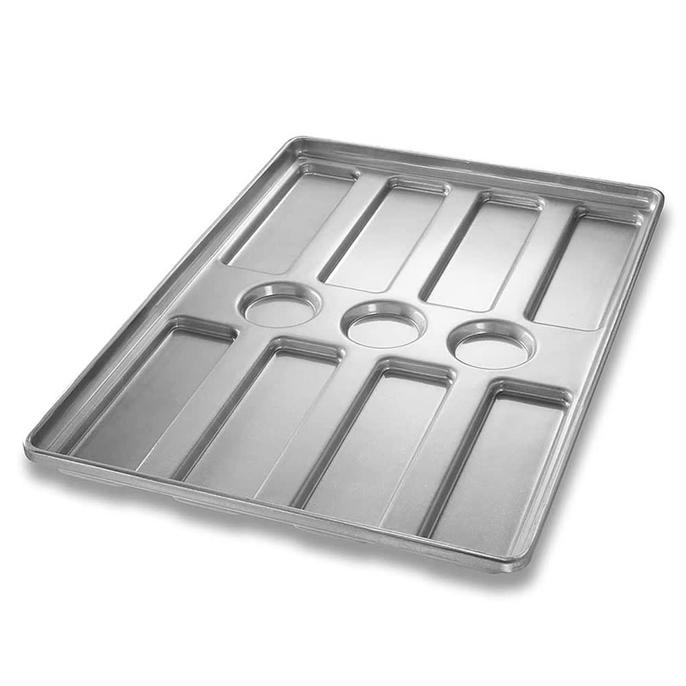Chicago Metallic Hoagie Roll Pan, Makes (8) 10" x 3" Rolls, AMERICOAT Glazed 22 ga. Aluminized Steel (41053)