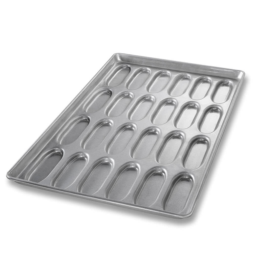 Chicago Metallic Hot Dog Bun Pan, Makes (24) 6" x 2 4/25" Buns, AMERICOAT Glazed 22 ga Aluminized Steel (42415)