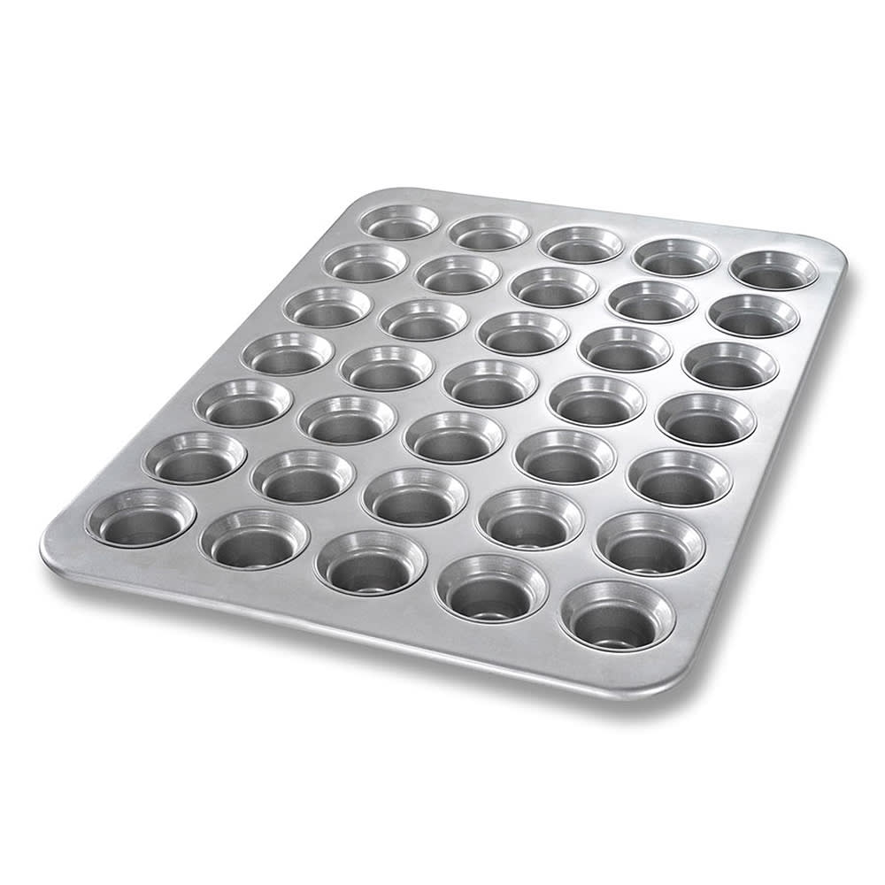 Chicago Metallic Mini Muffin Pan, Makes (35) 2 3/4" Muffins, AMERICOAT Glazed 26 ga Aluminized Steel (42756)