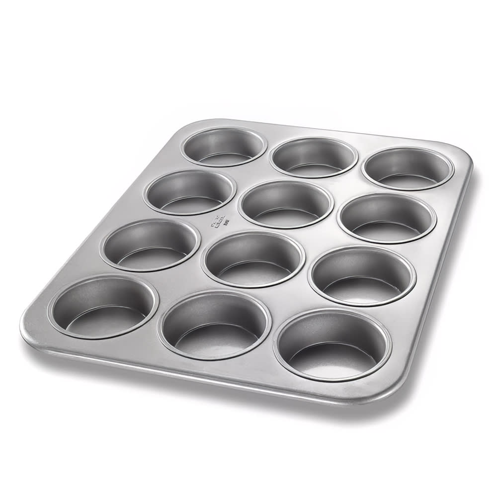 Chicago Metallic Jumbo Muffin Pan, Makes (12) 3 1/2" Muffins, AMERICOAT Glazed 26 ga Aluminized Steel (43515)
