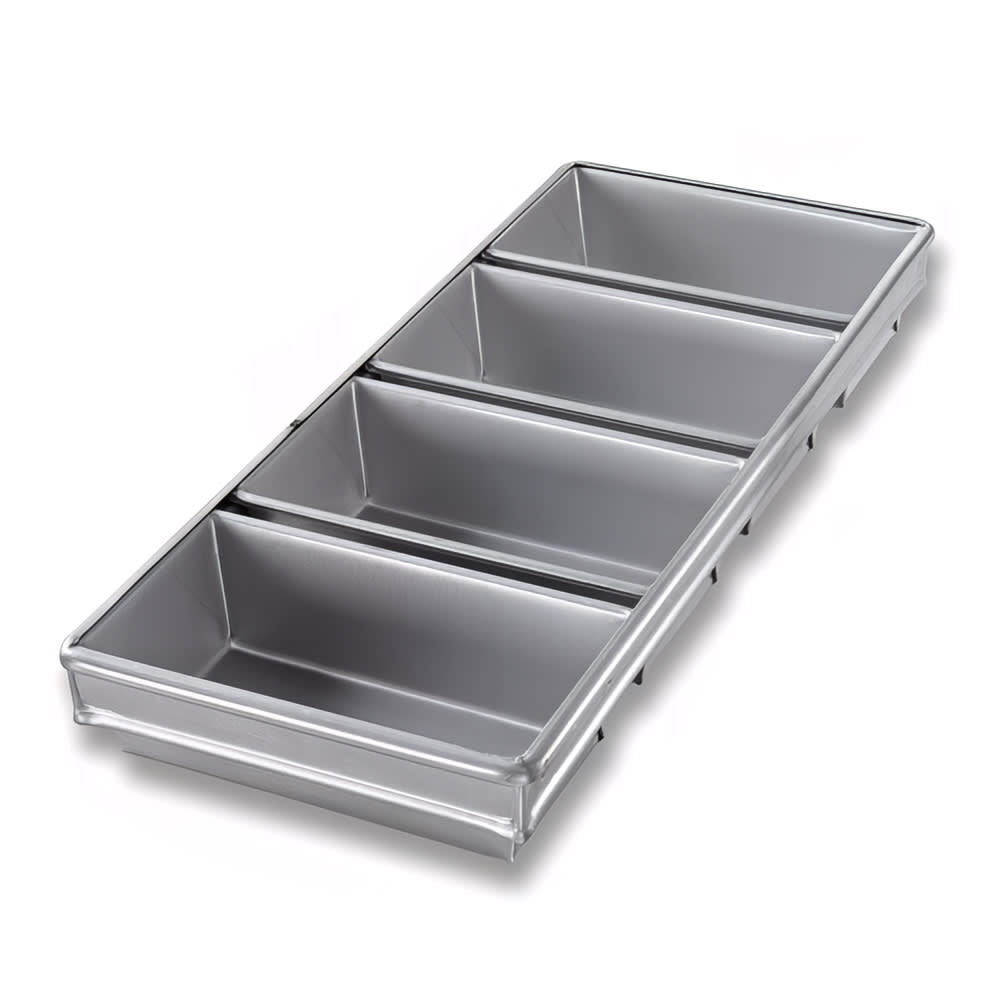 Chicago Metallic Bread Pan Set, Holds (4) 8 1/2" x 4 1/2" Pans, AMERICOAT Glazed 26 ga Aluminized Steel (44245)