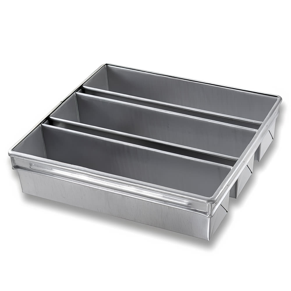 Chicago Metallic Pullman Pan Set, Holds (3) 16" x 4" Pans, AMERICOAT Glazed 26 ga. Aluminized Steel (44365)